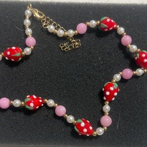 Strawberry Beaded Necklace
